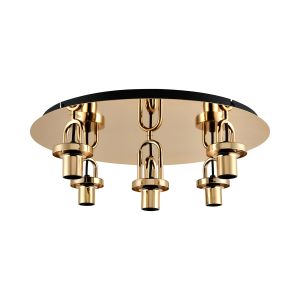 Urasawa 55cm Light Flush Ceiling Light, (FRAME ONLY), 5 x E27, French Gold