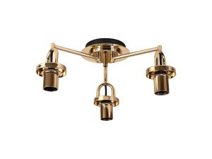 Urasawa 44.5cm Semi Flush Ceiling Light, (FRAME ONLY), 3 x E27, French Gold