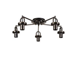 Urasawa 64.5cm Semi Flush Ceiling Light, (FRAME ONLY), 5 x E27, Black Chrome