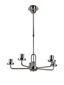 Urasawa 64.5cm Telescopic Pendant/Semi Flush Light, (FRAME ONLY), 5 x E27, Polished Nickel