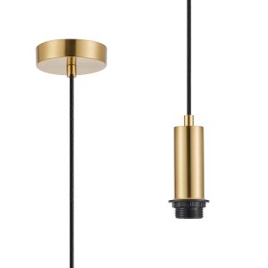 Wick 10cm Body 1.5m 1 Light Pendant, 1 x E27, Brass Gold