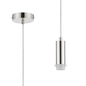 Wick 10cm Body 1.5m 1 Light Pendant, 1 x E27, Polished Nickel