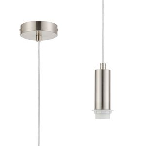 Wick 10cm Body 1.5m 1 Light Pendant, 1 x E27, Satin Nickel