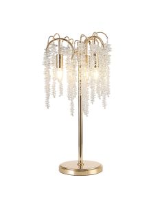 Wisteria Table Lamp, 3 Light E14, French Gold / Crystal