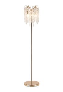 Wisteria Floor Lamp, 4 Light E14, French Gold / Crystal Item Weight: 15.38kg