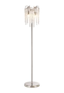 Wisteria Floor Lamp, 4 Light E14, Polished Nickel / Crystal Item Weight: 15.38kg