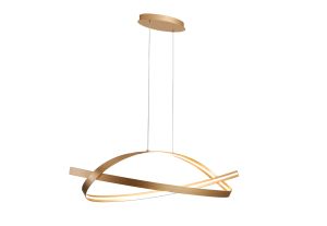 Gitiana Triac Dimmable Loop Pendant, 1 x 36W LED, 3000K, 2400lm, Gold, 3yrs Warranty