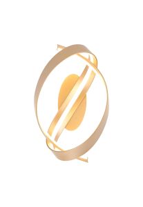 Gitiana Loop Wall Light, 1 x 13W LED, Triac Dimmable, 3000K, 770lm, Gold, 3yrs Warranty