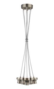 Zenth 26cm Satin Nickel 7 Light E27 1.5m Cluster Pendant (FRAME ONLY), Suitable For A Vast Selection Of Glass Shades