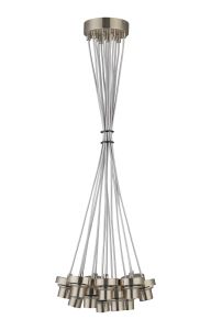 Zenth 36cm Satin Nickel 13 Light E27 2m Cluster Pendant (FRAME ONLY), Suitable For A Vast Selection Of Glass Shades