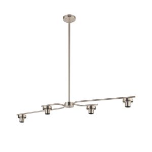 Zenth Satin Nickel 4 Light E27 Fixed Linear Pendant (FRAME ONLY)