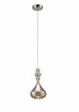 Reese 15cm Single Pendant 1 Light G9 Polished Chrome/Cognac Glass