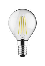 Value Classic LED Ball E14 Dimmable 4W 3000K Warm White, 470lm, Clear Finish, 3yrs Warranty