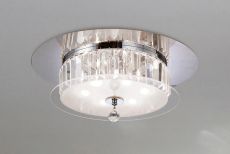 Tosca 45cm Flush Ceiling Round 6 Light G9 Polished Chrome/Glass/Crystal