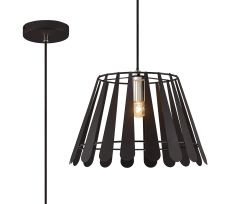 Somerset 34cm Pendant 1 Light E27 Black/Polished Chrome