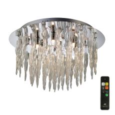 Tropez 50cm Ceiling 6 Light G9 With RGB LEDs And Remote Control Polished Chrome/Glass