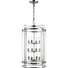 Eaton 53cm Pendant 12 Light E14 Polished Chrome/Glass (Pallet Shipment Only, Additional Charges May Apply.) Item Weight: 17.6kg
