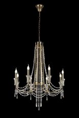Armand 85cm Pendant 8 Light E14 French Gold/Crystal, (ITEM REQUIRES CONSTRUCTION/CONNECTION)