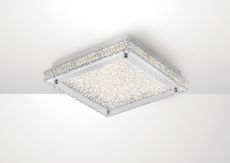 Amelia Square Flush Ceiling 18W 1530lm LED 4200K Stainless Steel/Crystal, 3yrs Warranty