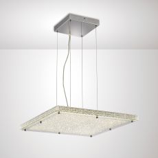 Amelia Square Pendant 44W 3900lm LED 4000K Stainless Steel/Crystal, 3yrs Warranty