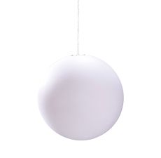Huevo 50cm Ball Pendant 1 Light E27 Large Outdoor IP44, Opal White
