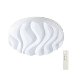 Arena 60cm Ceiling/Wall Light Large Round 60W LED IP44 ,Tuneable 3000K-6500K,4500lm,Dimmable via RF Remote Ctrl Matt White/Acrylic,3yrs Warranty