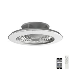 Alisio 63cm 70W LED Dimmable Ceiling Light With Built-In 35W DC Reversible Fan, Chrome/Grey Finish c/w Remote Control and APP Control, 4900lm