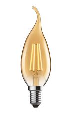 Value Classic LED Candle Tip Dimmable E14 4W Warm White 2200K  470lm, Amber Finish