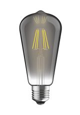 Value Vintage LED Rustica Tradition Tip ST64 E27 6.5W Dimmable 4000K Natural White, 710lm, Smoke, 3yrs Warranty