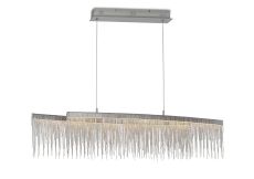 Cinna Linear Pendant 42W LED, 3000K, 4200lm, Polished Chrome / Crystal Chain, 3yrs Warranty