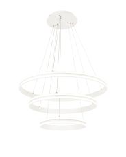 Bluedash 80cm Pendant, 3 Tier 50W,30W,20W LED, 4000K, 5470lm, Dimmable, Matt White, 3yrs Warranty