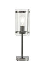 Bruschetta Table Lamp, 1 Light E27, Polished Chrome / Plain Clear (A) Glass