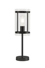 Bruschetta Table Lamp, 1 Light E27, Matt Black / Plain Clear (A) Glass