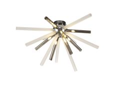 Cazzimperio 72cm Semi Flush 8 Light G9, Smoked & Frosted/Polished Chrome