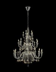 Giovani 112cm 3 Tier Chandelier, 29 Light E14, Polished Chrome/Clear Glass/Crystal, (REQUIRES CONSTRUCTION/CONNECTION), Item Weight: 23.8kg