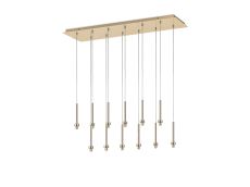 Giuseppe French Gold 12 Light G9 Universal 2m Drop Linear Pendant (FRAME ONLY), For A Vast Range Of Glass Shades