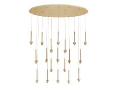 Giuseppe French Gold 19 Light G9 Universal 2m Drop Oval Multiple Pendant (FRAME ONLY), For A Vast Range Of Glass Shades