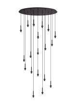 Giuseppe Satin Black 19 Light G9 Universal 2m Drop Oval Multiple Pendant (FRAME ONLY), For A Vast Range Of Glass Shades
