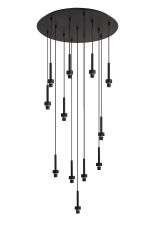 Giuseppe 56cm Satin Black 13 Light G9 Universal 2.5m Round Multiple Pendant (FRAME ONLY), For A Vast Range Of Glass Shades