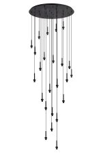 Giuseppe 85cm Satin Black 24 Light G9 Universal 5m Round Multiple Pendant (FRAME ONLY), For A Vast Range Of Glass Shades, Item Weight: 15.6kg