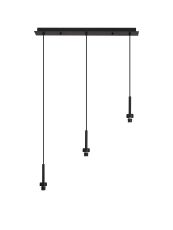 Giuseppe Satin Black 3 Light G9 Universal 2m Drop Linear Pendant (FRAME ONLY), For A Vast Range Of Glass Shades