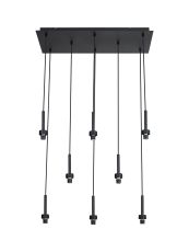 Giuseppe Satin Black 8 Light G9 Universal 2m Drop Rectangle Multiple Pendant (FRAME ONLY), For A Vast Range Of Glass Shades