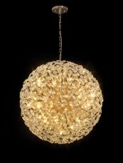 Hiphonic 100cm Pendant 1m Sphere 48 Light G9 French Gold / Crystal, Item Weight: 42.5kg