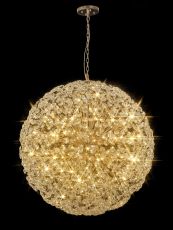 Hiphonic 120cm Pendant 1.2m Sphere 64 Light G9 French Gold / Crystal, Item Weight: 60kg