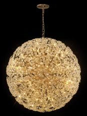 Hiphonic 150cm Pendant 1.5m Sphere 84 Light G9 French Gold / Crystal, Item Weight: 100kg