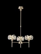 Hiphonic 57cm 3 Light G9 Telescopic Light With French Gold And Crystal Shade