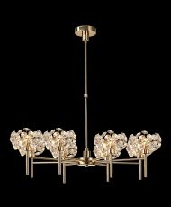 Hiphonic 87cm 8 Light G9 Telescopic Light With French Gold And Crystal Shade