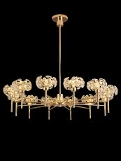 Hiphonic 102cm 12 Light G9 Telescopic Light With French Gold And Crystal Shade
