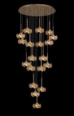 Hiphonic 78.5cm 19 Light G9 3.5m Round Multiple Pendant With French Gold And Crystal Shade, Item Weight: 19.4kg