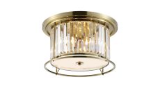 Munito 50cm Ceiling, 4 x E27, Antique Brass / Clear